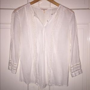 Rebecca Taylor cotton/lace blouse
